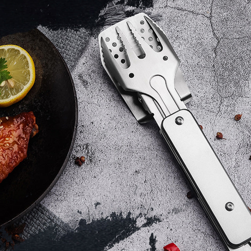 🔥Heißer Verkauf🥓3-in-1 Camping BBQ Grill Utensilien Home Gabel Spatel Clip（✈️Kostenloser Versand）