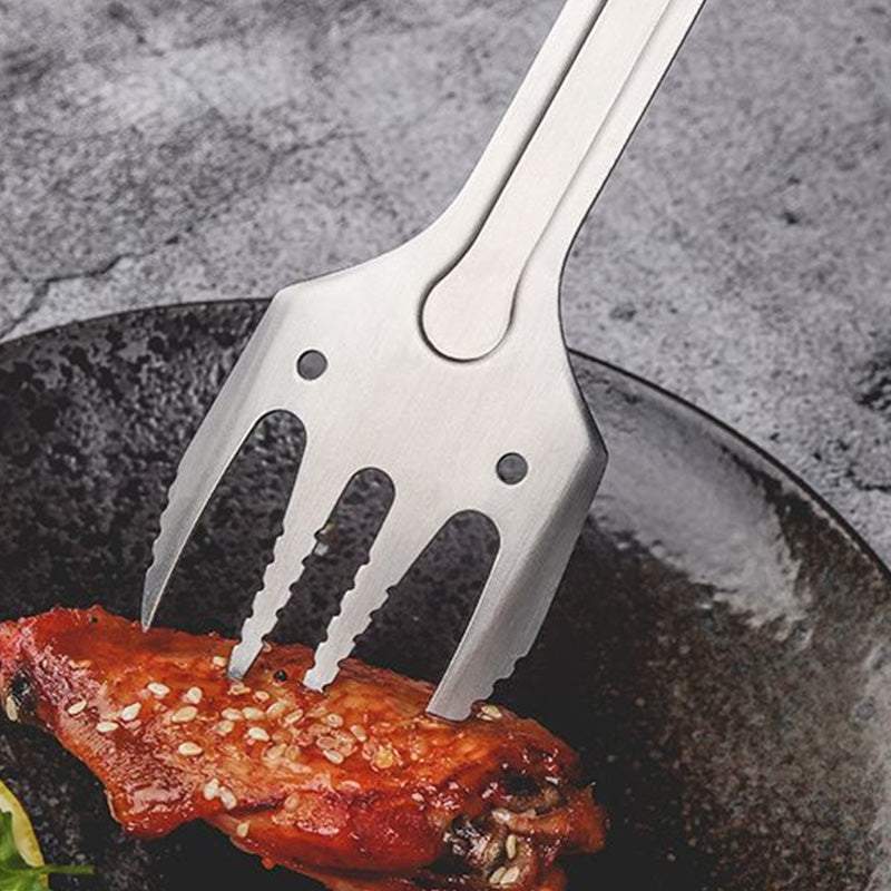 🔥Heißer Verkauf🥓3-in-1 Camping BBQ Grill Utensilien Home Gabel Spatel Clip（✈️Kostenloser Versand）