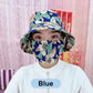 🌞Sommer Begrenzte Zeit 59% Rabatt! 👒Women's Floral Print Bucket Sun Hat mit Maske