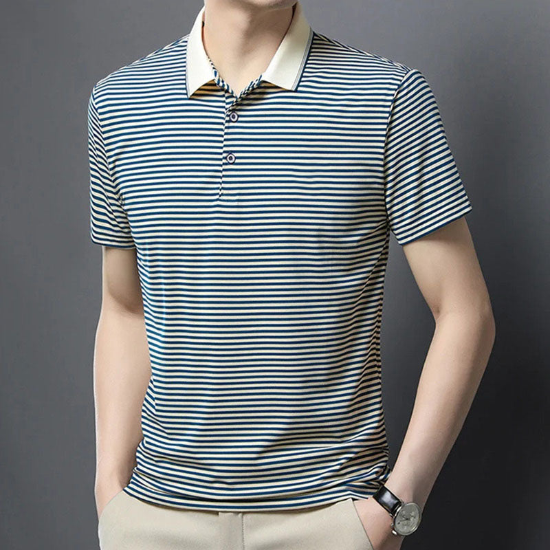 🏖️ Sommerrabatt von 50 % ⏳ Gestreiftes T-Shirt aus Eisseide für Herren