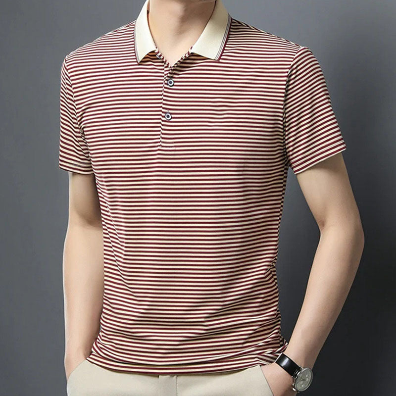 🏖️ Sommerrabatt von 50 % ⏳ Gestreiftes T-Shirt aus Eisseide für Herren