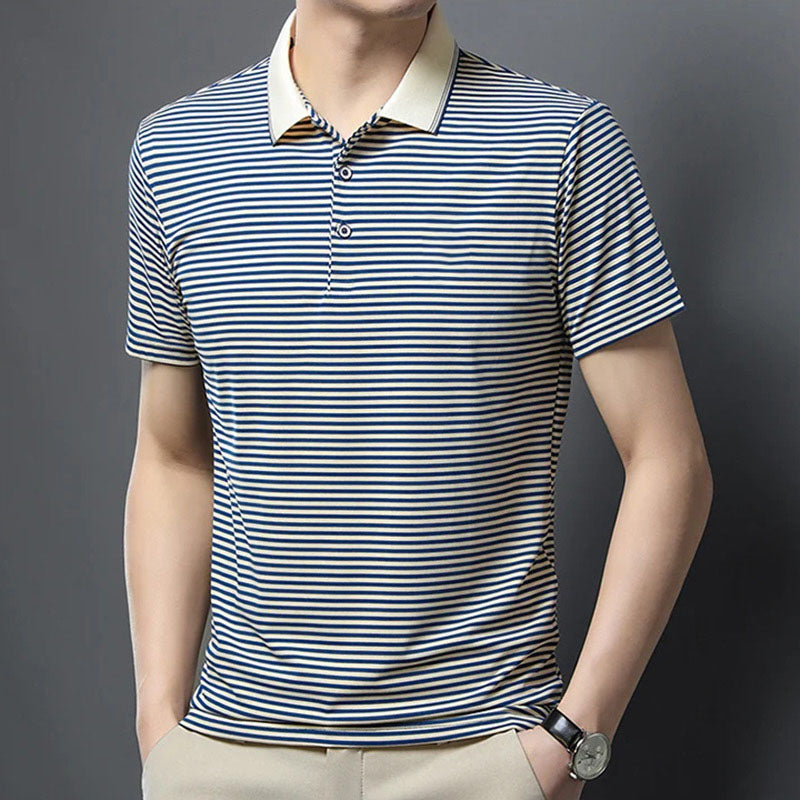 🏖️ Sommerrabatt von 50 % ⏳ Gestreiftes T-Shirt aus Eisseide für Herren