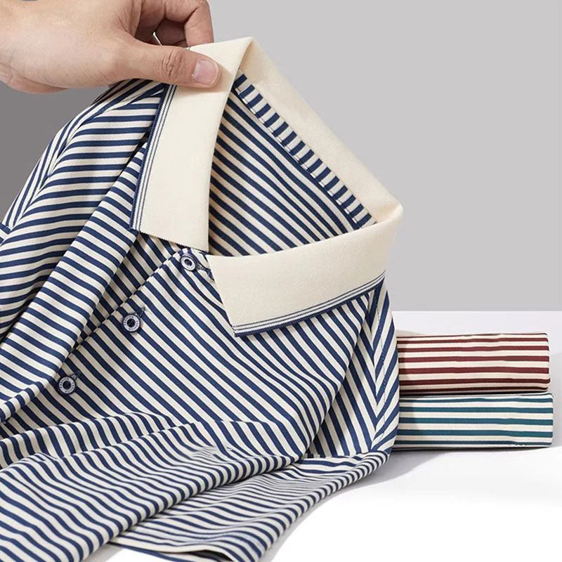 🏖️ Sommerrabatt von 50 % ⏳ Gestreiftes T-Shirt aus Eisseide für Herren