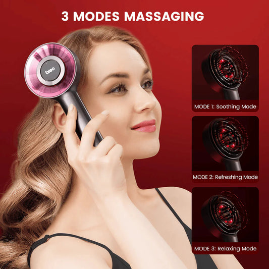 🎁Geschenke für Frauen🎀Kopfhautmassage Geführte Flüssigkeit Haarwachstum Rotlicht Haarpflege Kamm Massagekamm