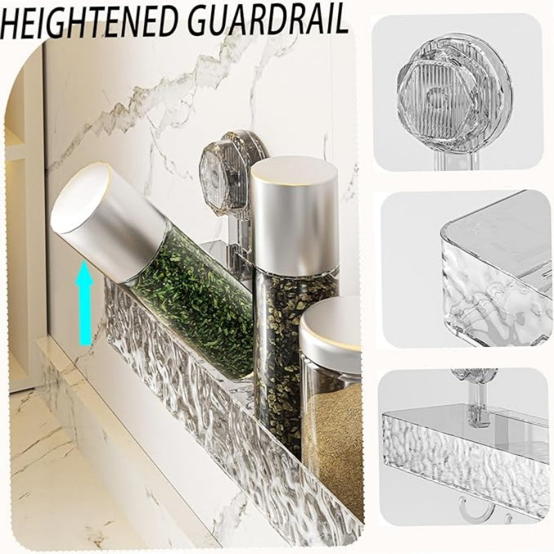 🔥Wandmontierte abnehmbare Saugnapfablage mit Haken