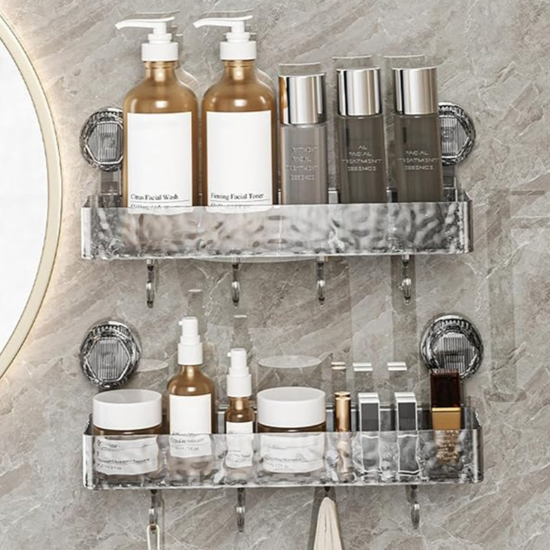 🔥Wandmontierte abnehmbare Saugnapfablage mit Haken