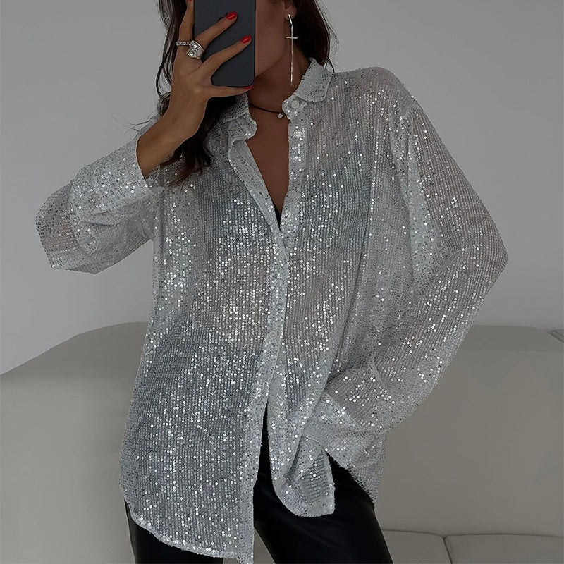 🌟 Glitzernde Lame-Shirt-Kollektion Sechs Farben verfügbar✨ mache dich mit jedem Stück zum Mittelpunkt der Party!