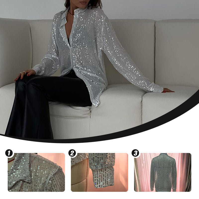 🌟 Glitzernde Lame-Shirt-Kollektion Sechs Farben verfügbar✨ mache dich mit jedem Stück zum Mittelpunkt der Party!