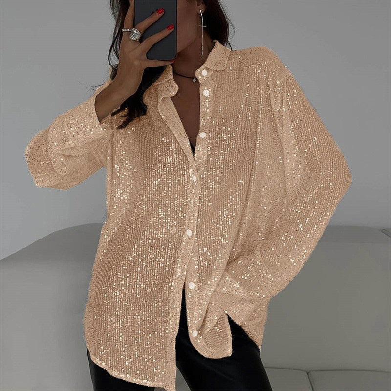 🌟 Glitzernde Lame-Shirt-Kollektion Sechs Farben verfügbar✨ mache dich mit jedem Stück zum Mittelpunkt der Party!
