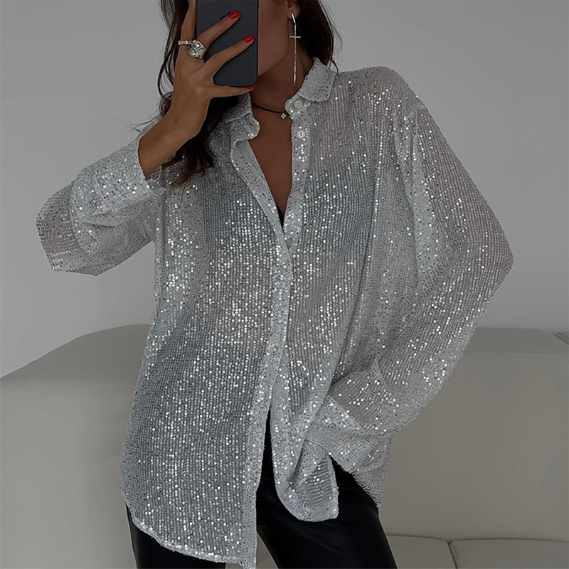 🌟 Glitzernde Lame-Shirt-Kollektion Sechs Farben verfügbar✨ mache dich mit jedem Stück zum Mittelpunkt der Party!