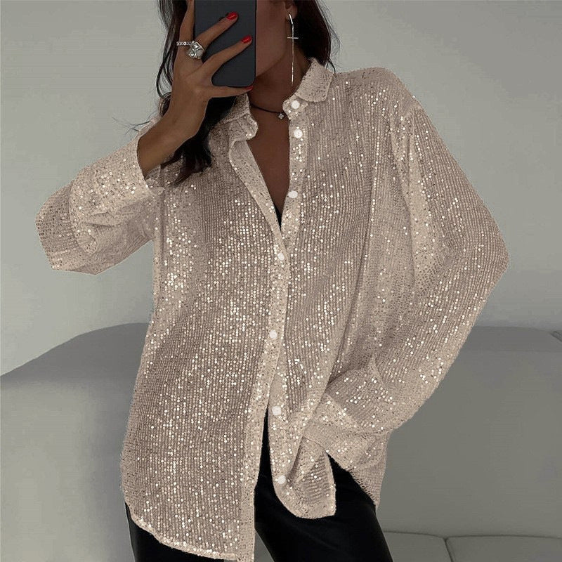 🌟 Glitzernde Lame-Shirt-Kollektion Sechs Farben verfügbar✨ mache dich mit jedem Stück zum Mittelpunkt der Party!