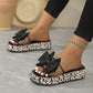 🎀2025 Sommer-Sonderangebot: 50% Rabatt Slipper mit Leopardenmuster, Schleife und dicker Sohle