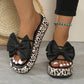 🎀2025 Sommer-Sonderangebot: 50% Rabatt Slipper mit Leopardenmuster, Schleife und dicker Sohle