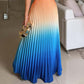 🌈Damen Neckholder-Plissee-Kleid mit Farbverlauf