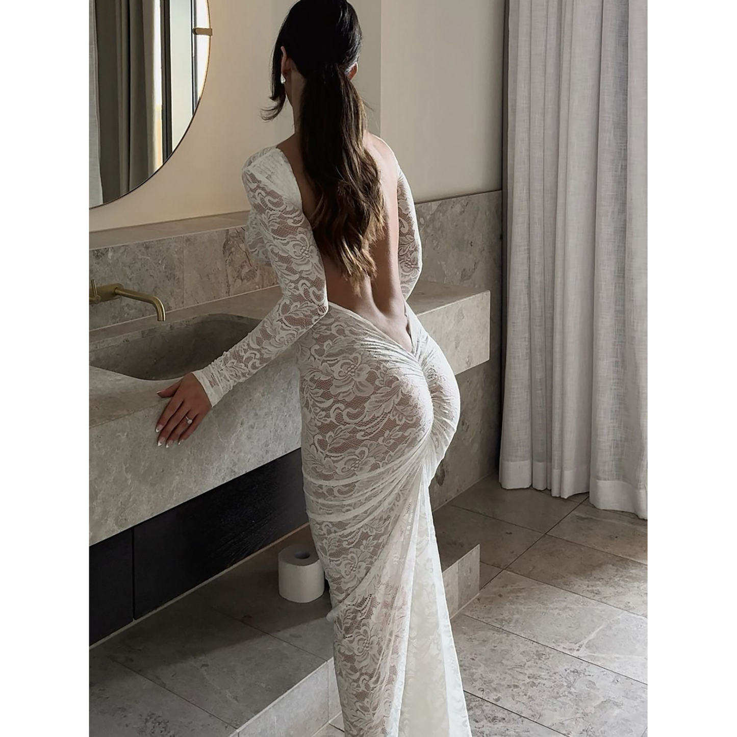 🌹👗Limited Time 50% OFF🔥Sexy rückenfreies Maxikleid aus Spitze