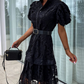 🌸👗Goddess Day Special Offer🎉 50% OFF! Women's Retro Short Sleeve Hollow Out Lace Dress - Elegante Spitze, Vintage-Charme, zeigen Sie Ihre einzigartige Attraktivität!
