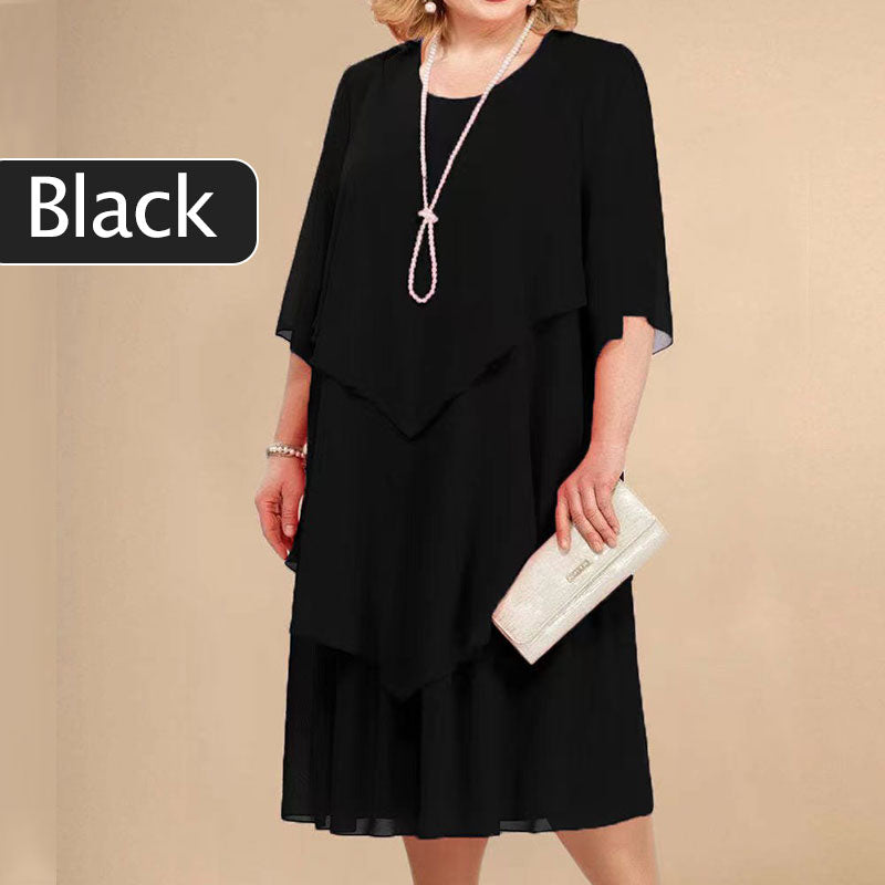 🔥50% Rabatt👗Midikleid im Lagen-Look in großen Größen