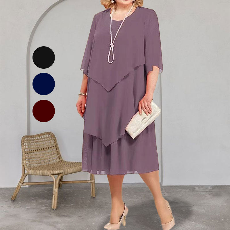 🔥50% Rabatt👗Midikleid im Lagen-Look in großen Größen