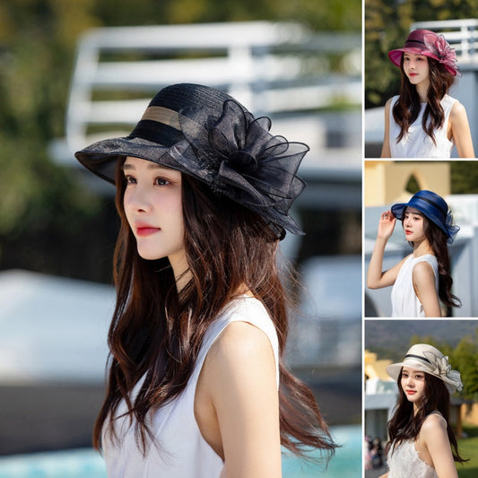 🌞2025 Summer New👒Elegant Wide Brim Flower UV Protective Hat