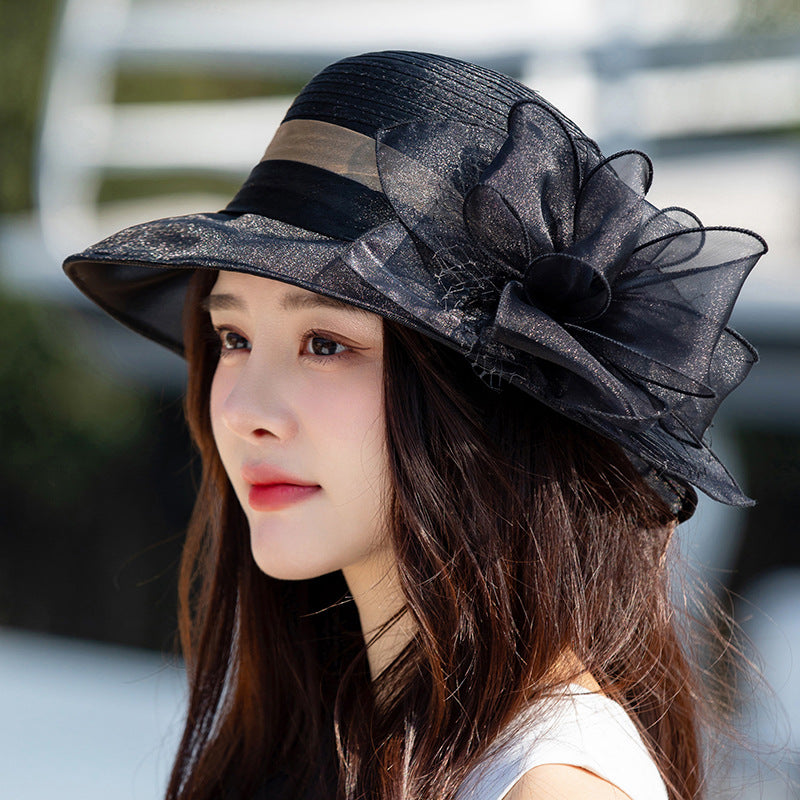 🌞2025 Summer New👒Elegant Wide Brim Flower UV Protective Hat