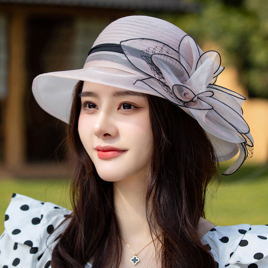 🌞2025 Summer New👒Elegant Wide Brim Flower UV Protective Hat