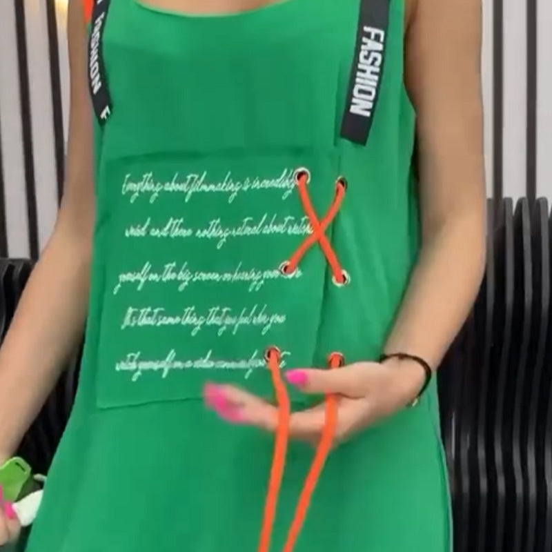💖LAST DAY SALE 50% RABATT💖Lässiges bedrucktes ärmelloses Kleid für Frauen