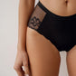 Sexy Damen-Slip aus floraler Spitze und Netzstoff