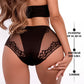 Sexy Damen-Slip aus floraler Spitze und Netzstoff