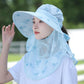 🔥Heißer Sommerschlussverkauf🌞Damen-Sonnenhut mit breiter Krempe und Gesichtsmaske👒