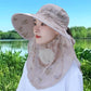 🔥Heißer Sommerschlussverkauf🌞Damen-Sonnenhut mit breiter Krempe und Gesichtsmaske👒