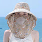 🔥Heißer Sommerschlussverkauf🌞Damen-Sonnenhut mit breiter Krempe und Gesichtsmaske👒