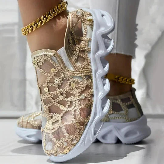 🌴Sommerangebote🌴 Sommerliche Mesh-Stickerei-Loafer