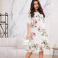 ⏳ Begrenzte Zeit 50% Rabatt! 🌸👗Rotes Chiffonkleid mit Blütenblättern