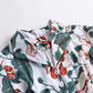 🍋Damen-Hemdblusenkleid mit Print, Hemdkragen, V-Ausschnitt und Bindeband