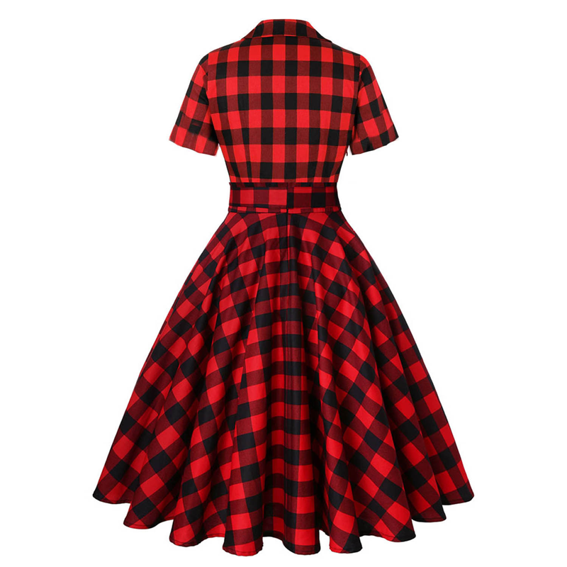 🍋Damen-Hemdblusenkleid mit Print, Hemdkragen, V-Ausschnitt und Bindeband