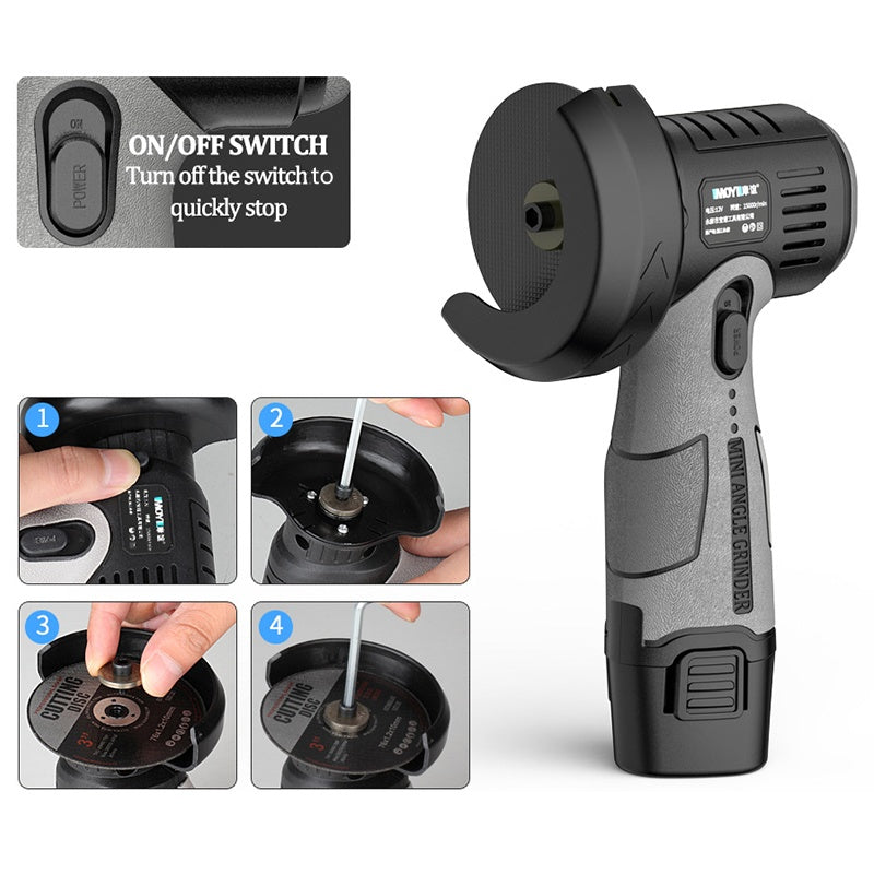 ⏳Zeitbegrenztes Angebot🧰12V Mini-Winkelschleifer mit Schneidscheibe