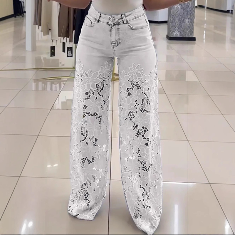 💃Zeitlich begrenzter Rabatt: 50 % Rabatt🌸Gespleißte Jeans mit Spitze🔥