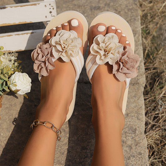 🔥Heißer Sommerschlussverkauf🌸Rutschfeste Strandsandalen für Damen mit floralen Details