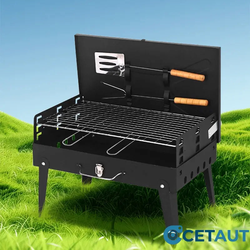 🔥 Tragbarer faltbarer Holzkohlegrill für Outdoor-Kochen