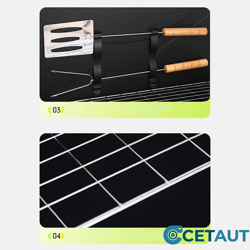 🔥 Tragbarer faltbarer Holzkohlegrill für Outdoor-Kochen