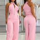 💐Ärmelloses Crop-Top und High-Waist-Hose-Outfit für Damen