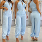 💐Ärmelloses Crop-Top und High-Waist-Hose-Outfit für Damen