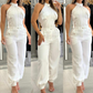 💐Ärmelloses Crop-Top und High-Waist-Hose-Outfit für Damen