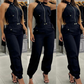 💐Ärmelloses Crop-Top und High-Waist-Hose-Outfit für Damen