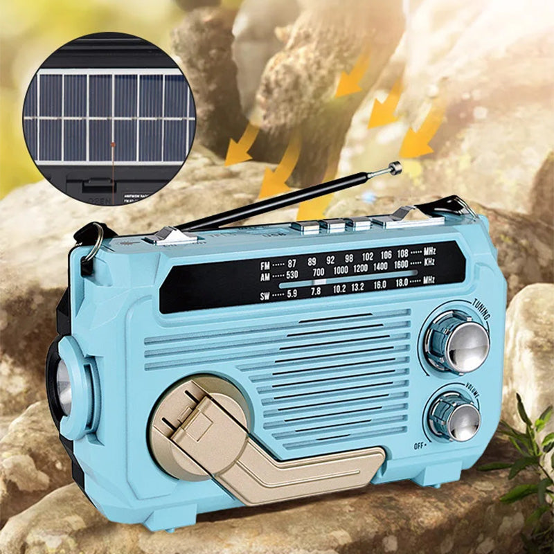 🔥Tragbares Multifunktionsradio mit Handkurbel und Taschenlampe