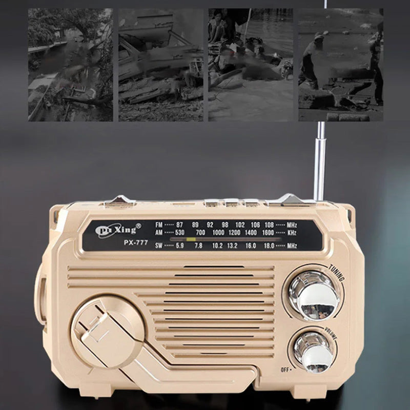🔥Tragbares Multifunktionsradio mit Handkurbel und Taschenlampe