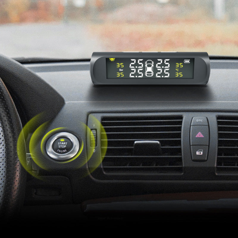 ⏳Begrenzte Zeit 50% Rabatt🔥🚗Solarbetriebenes Echtzeit-Reifendruckkontrollsystem mit Vier-Rad-Anzeige