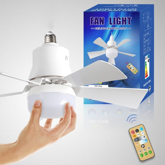 Tragbarer 2-in-1-Deckenventilator mit Fernbedienung und Lampe
