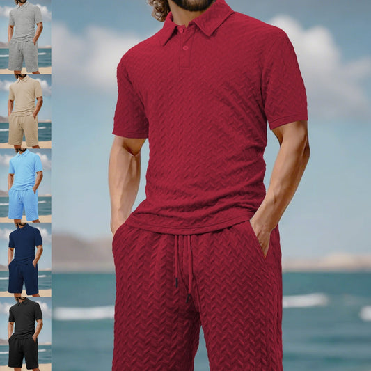 Zweiteiliges Herren-Set aus Freizeithemd und Shorts