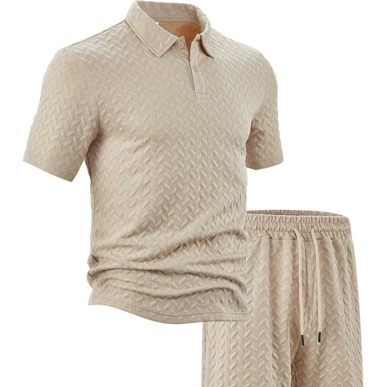 Zweiteiliges Herren-Set aus Freizeithemd und Shorts